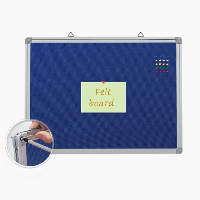Aluminium Frame Decorative Fabric Notice Letter Board Felt Bulletin Pins Boards Blue