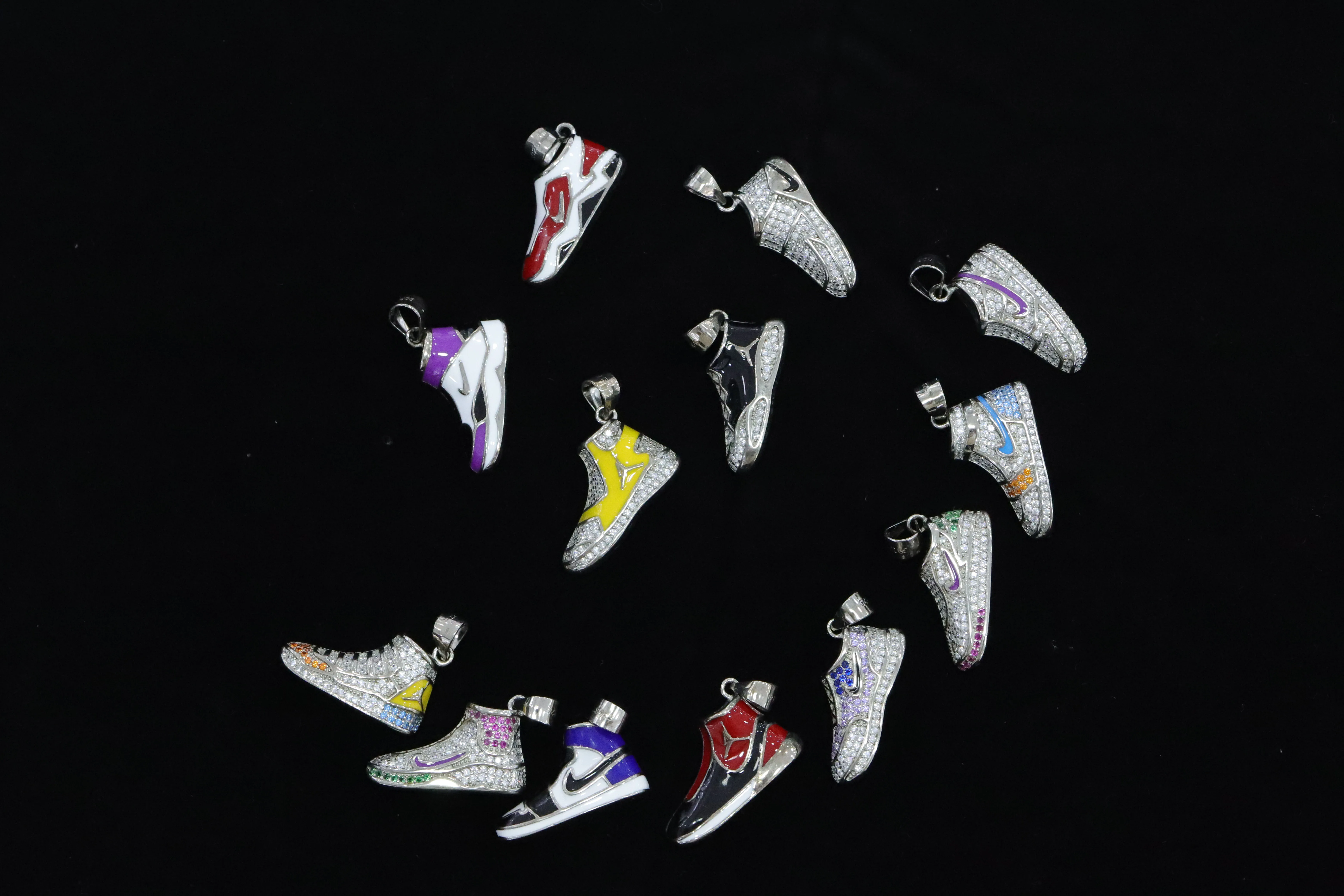 High Demand Luxury Hip Hop S925 Sterling Silver Shoes Shape Pendant Custom Gift for Children with Moissanite