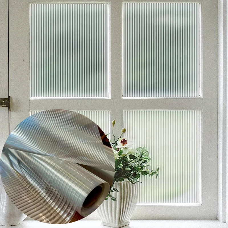 Aoli 3D Privacy protection Fluted Glass Film Self Adhesive Film New Design Reeded Glass Window Film For Glass Door Window