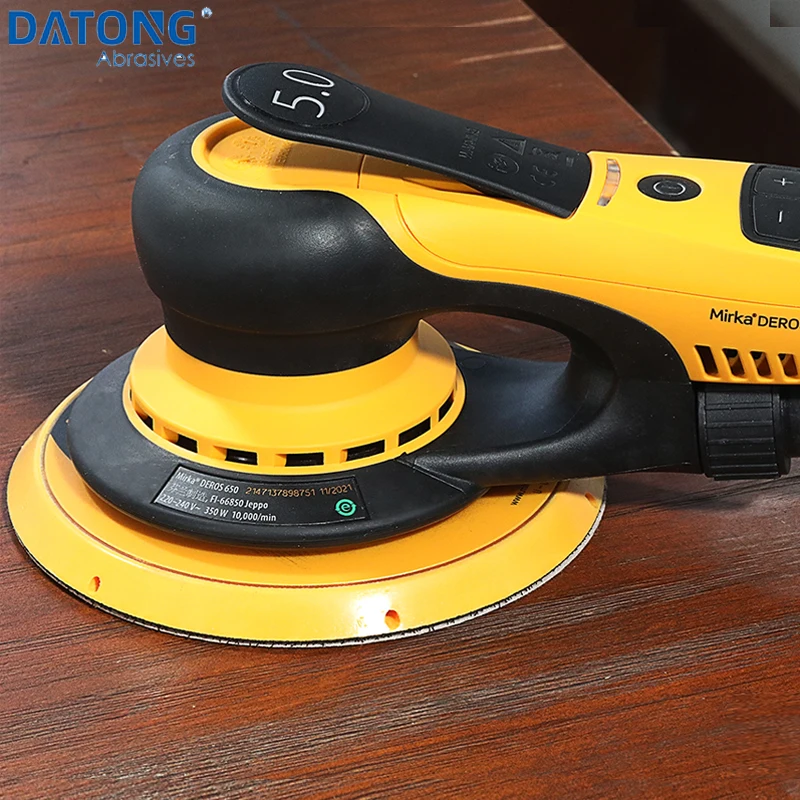 Customized Abrasives disc red sanding disc 125mm 5inch with 8 holes grit 180 sandpaper aluminum oxide red sand disc pad