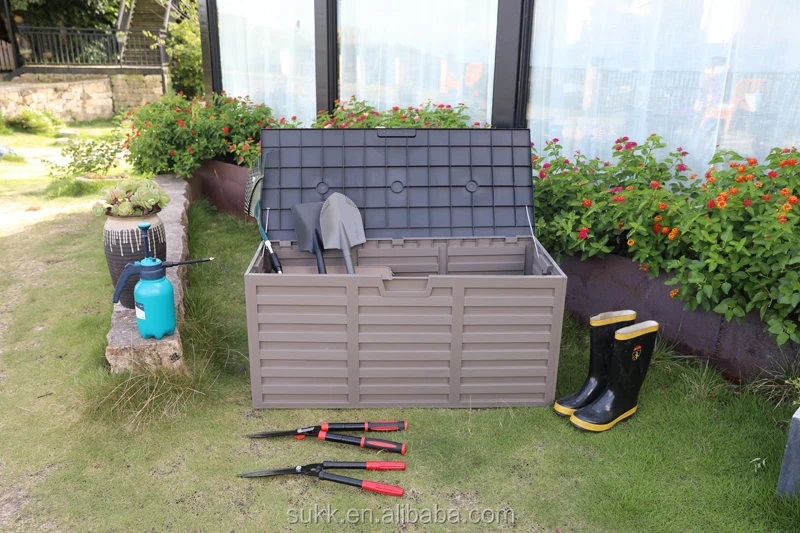 2023 Hot Products Outdoor Plastic Garden Shed Garden Bin Garden Storage Box