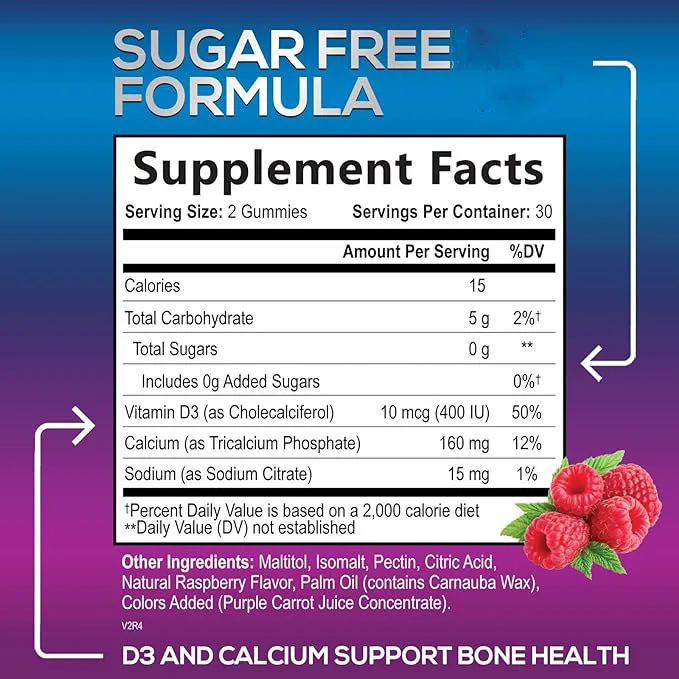 Private Label Vitamin D3 Gummies With Diet Calcium Gummy For Kids