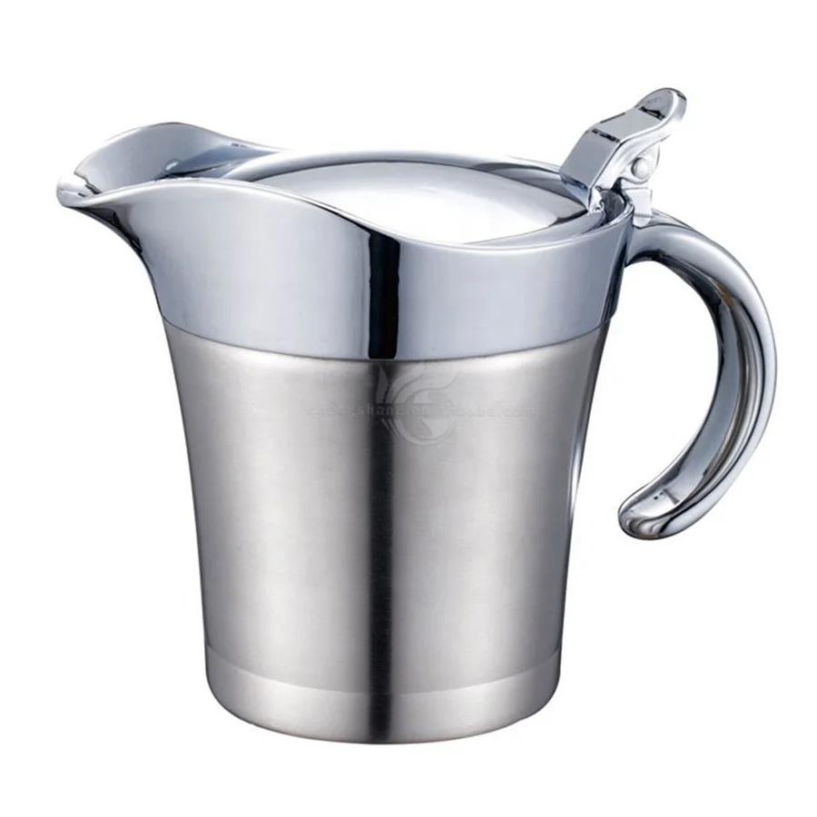 0.4L Colored Painted Double Wall Stainless Steel Gravy Boat Double Wall