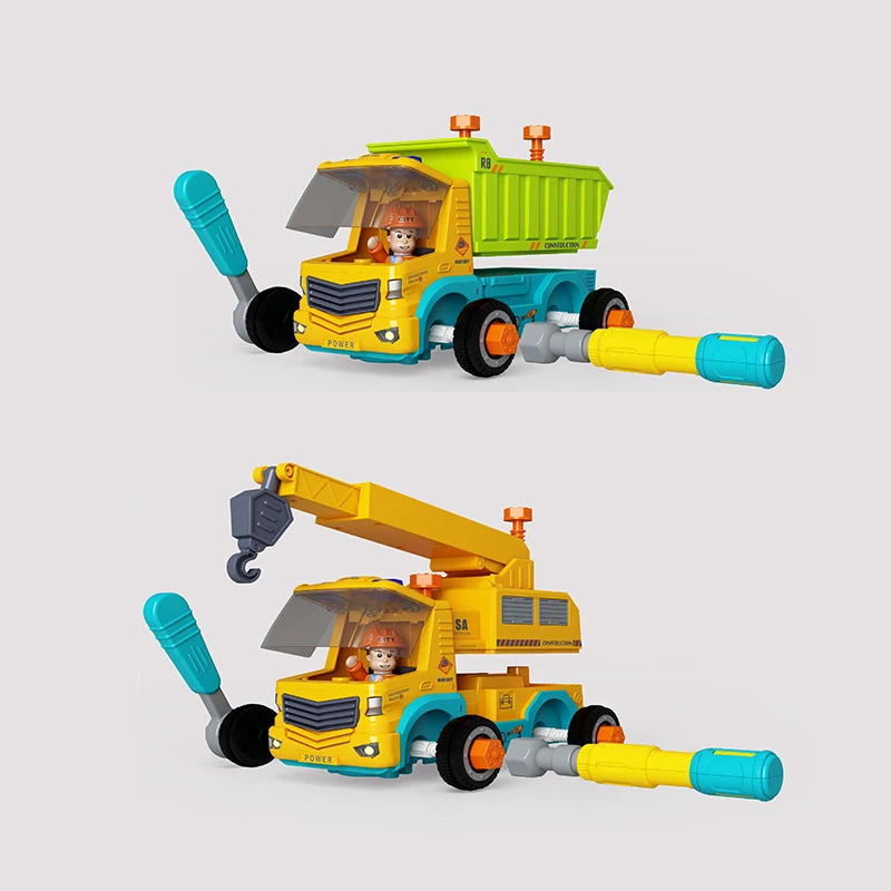 Diy Toy New Design Educational DIY Assembly Toy Car with Music light Assembly Kit Creative DIY Car Toy Music Engineering Vehicle