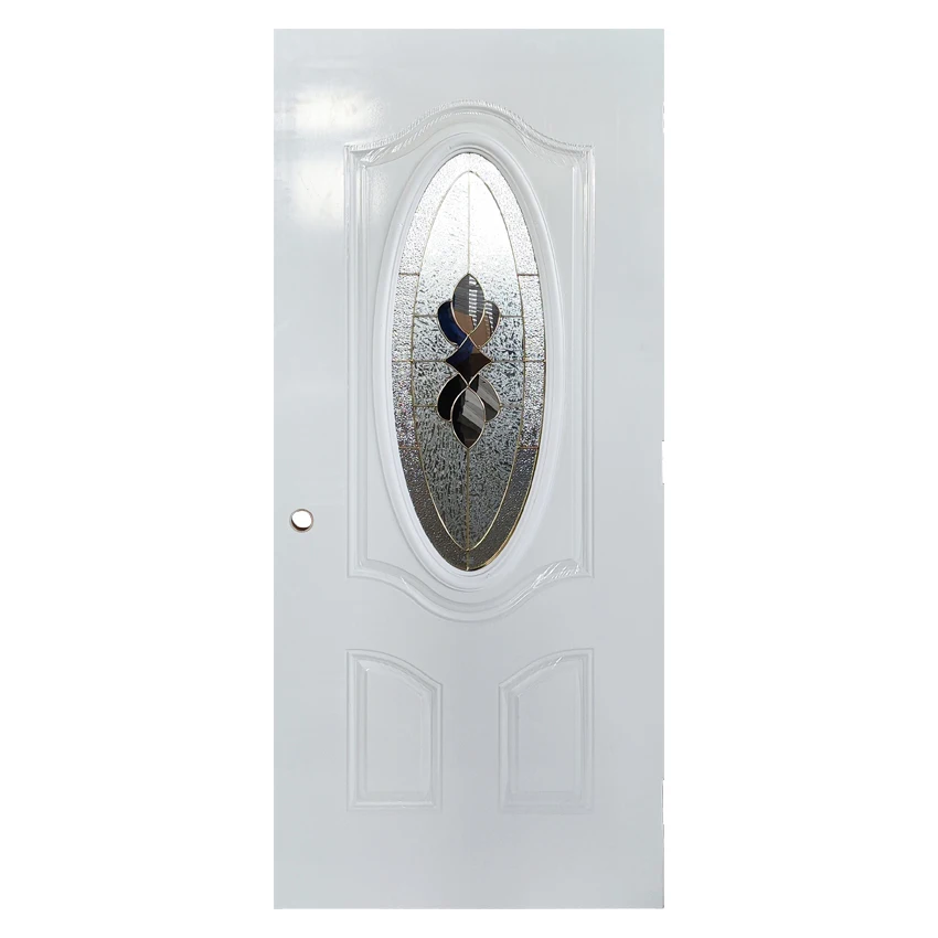 Fangda 2023 hot sale oval glass insert exterior full oval glass entry doors