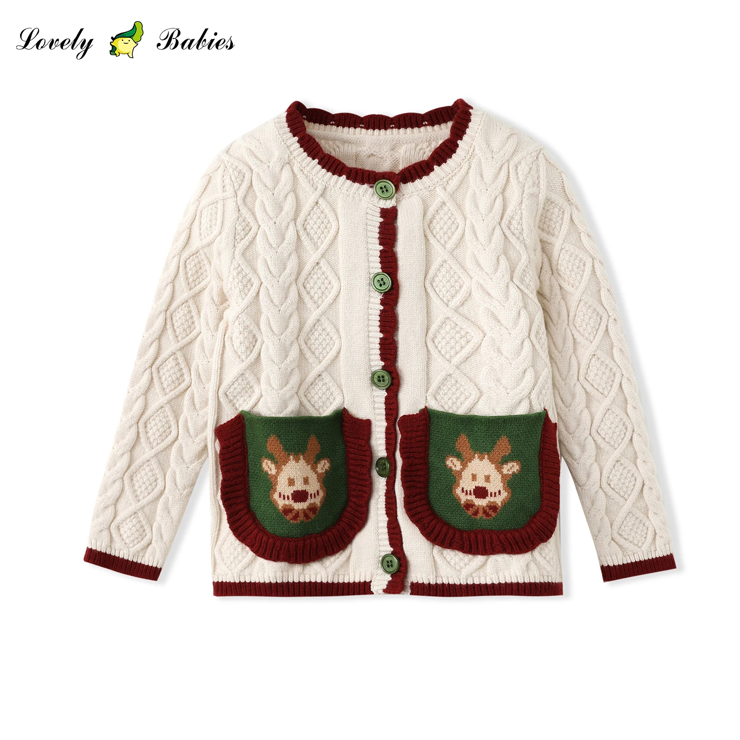 Детский трикотажный свитер с рисунком лося