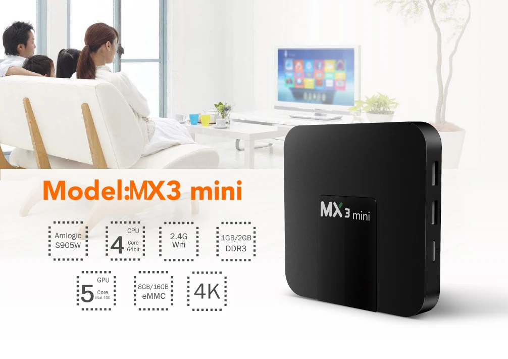 Приставка Смарт-ТВ MX3MINI Amlogic S905W Android 9 0 4K Wi-Fi 2 4 ГГц 5