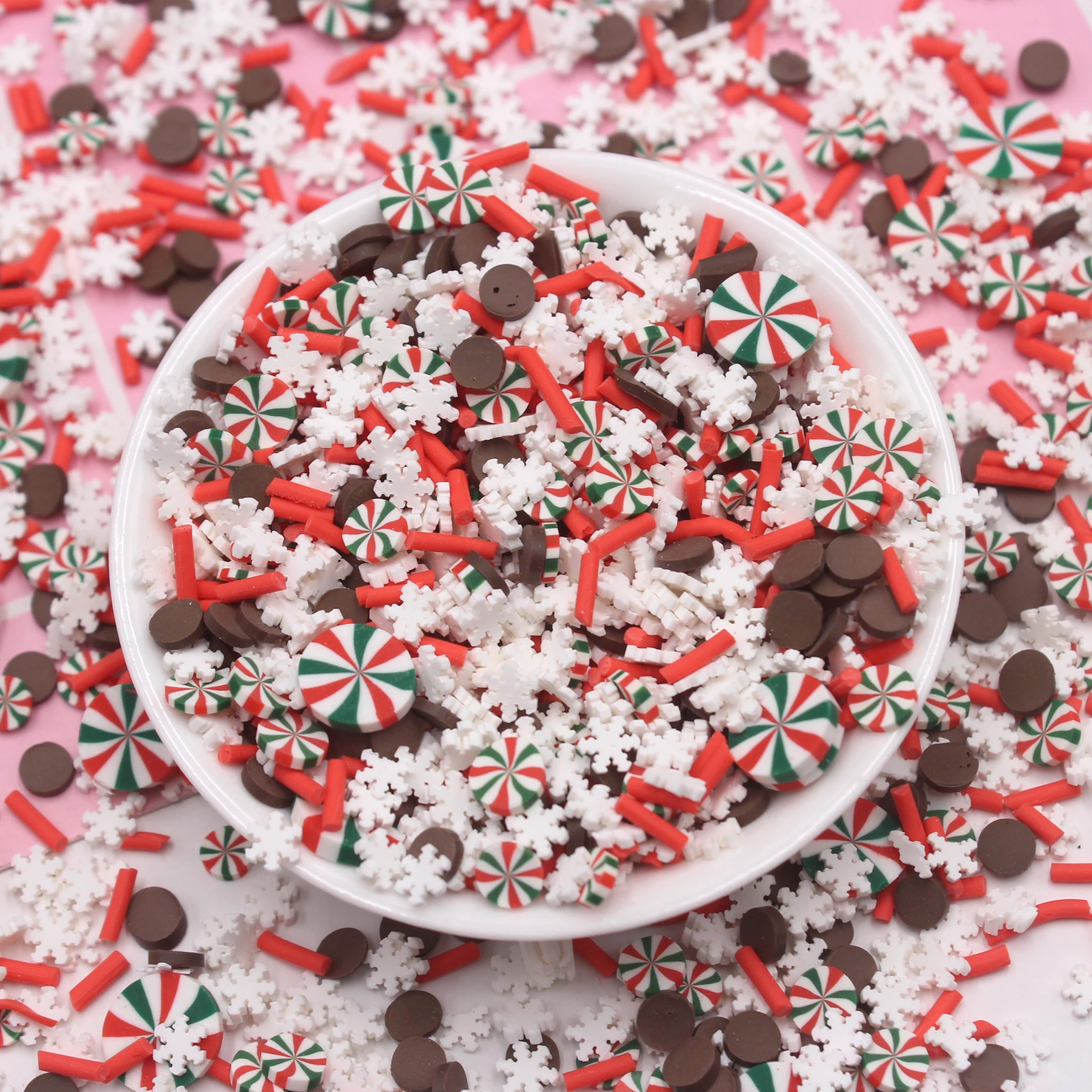 1KG/Bag Mixture Size Christmas Series Snowflake Candy Clay Slices Sprinkles DIY Slime Accessories