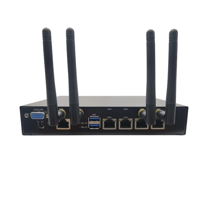 Support 5g+WIFI Pfsense Mini J4125 4LAN-2500Mbps In-tel I225 Desktop style MINI pfsense firewall router VPN router