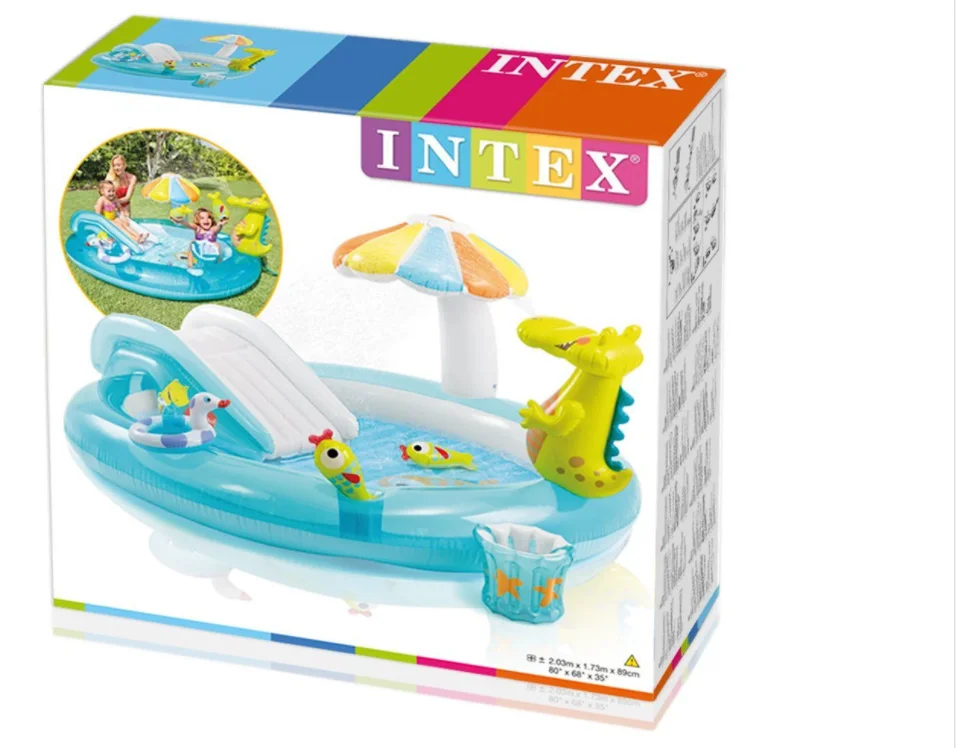 Intex 57165 Gator Play Center Inflatable Children Swimming Pool Slide