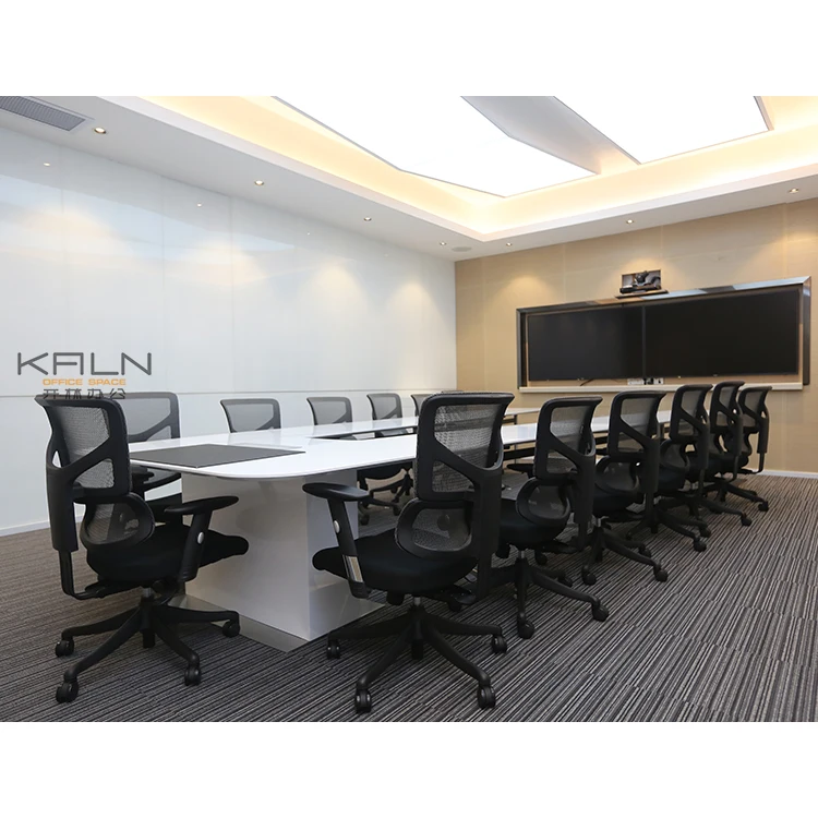 Hot sell customized material water paint veneer large V shape conference desk solid wooden office meeting table