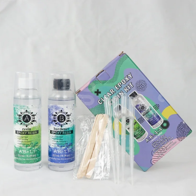 Hot Sale Epoxy Resin Glitter Phenolic Paint Art Pigment Powder Clear Floor Casting Price 1:1 AB Epoxy Glue Kit