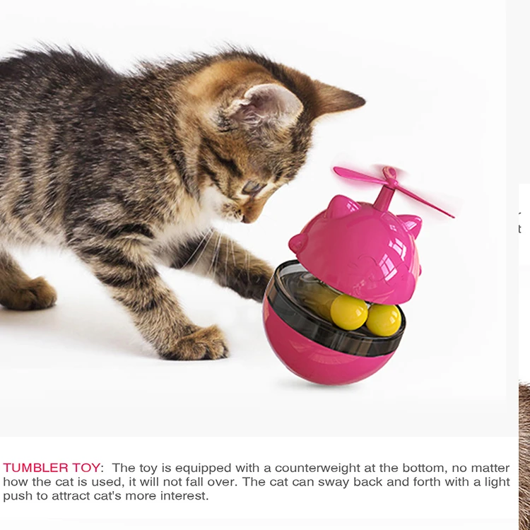 
Hot sale tumbler cat turntable leaking food ball tease cat stick self-hey pet supplies Interactive toy 