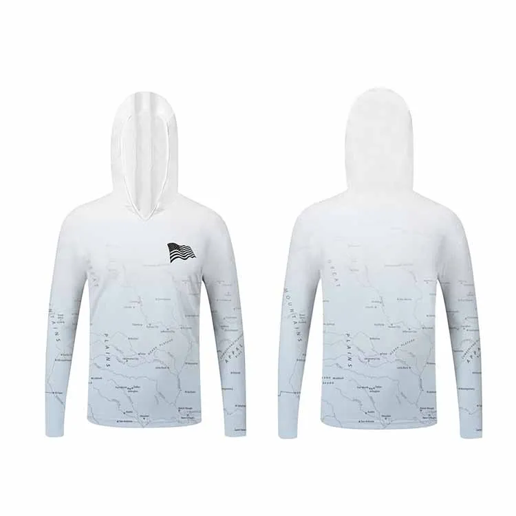 Custom Logo High Quality Quick Dry Long Sleeve Fishing Clothing Upf50+ Sun Protection Fishing Hoodie With Mask
