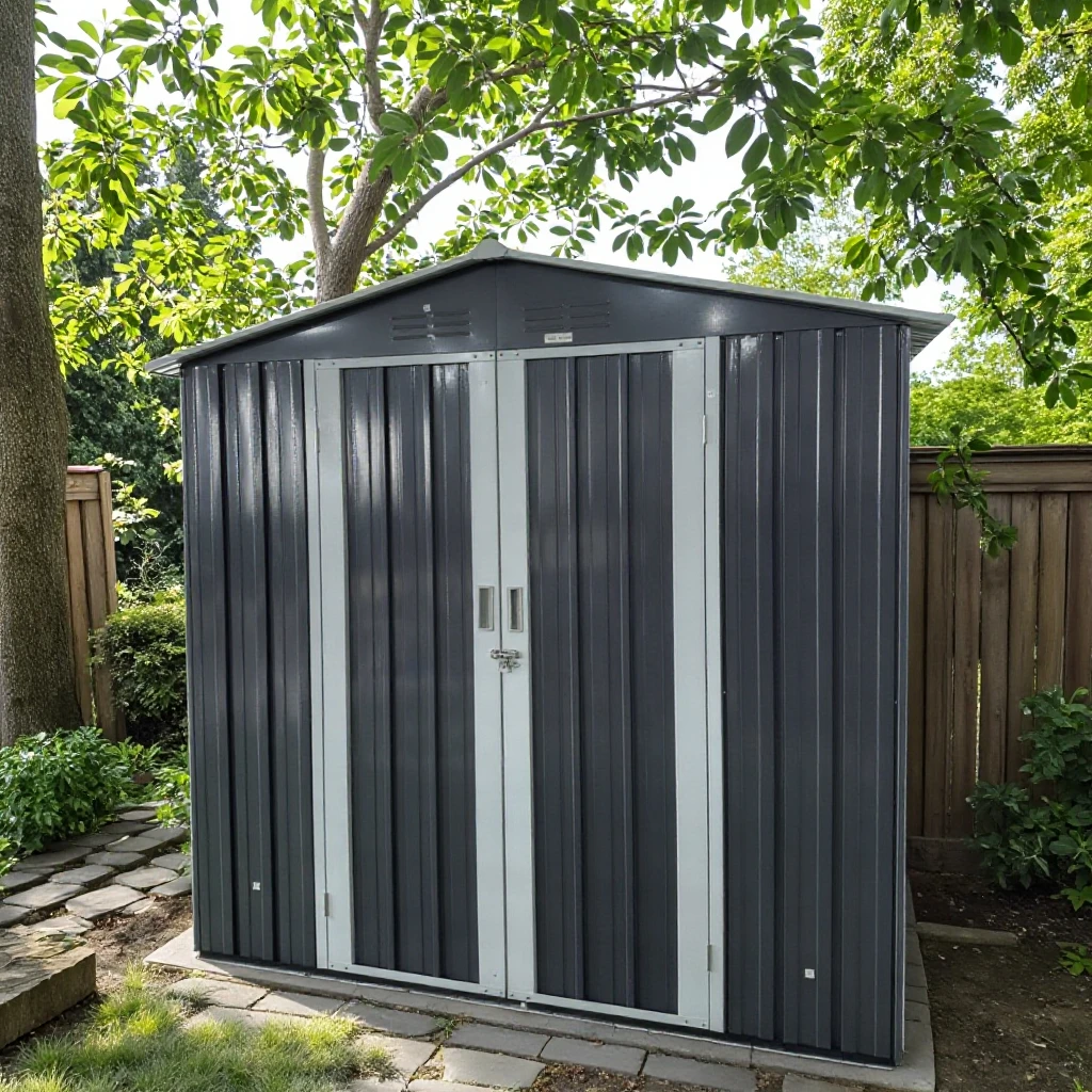 Garden Sheds Customizable Size Easily Assembled Galvanized Metal Frame Outdoor Storage Room for Tools Garage House DIY Kits