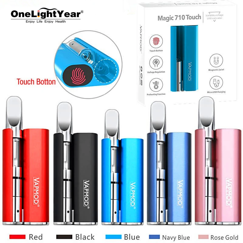
Vapmod adjustable voltage 510 thread vape pen Magic 710 cbd glass cartridge come from one light year company 