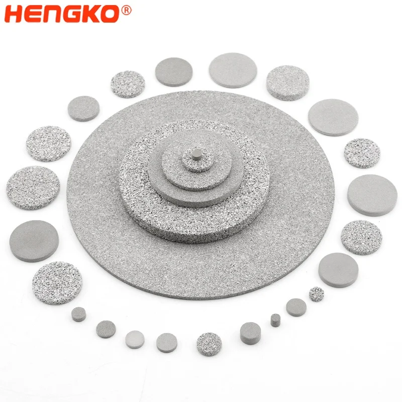 HENGKO Food Grade SS 316L Sintered Powder Porous Filter Disc For Gas Sensor Filter Housing
