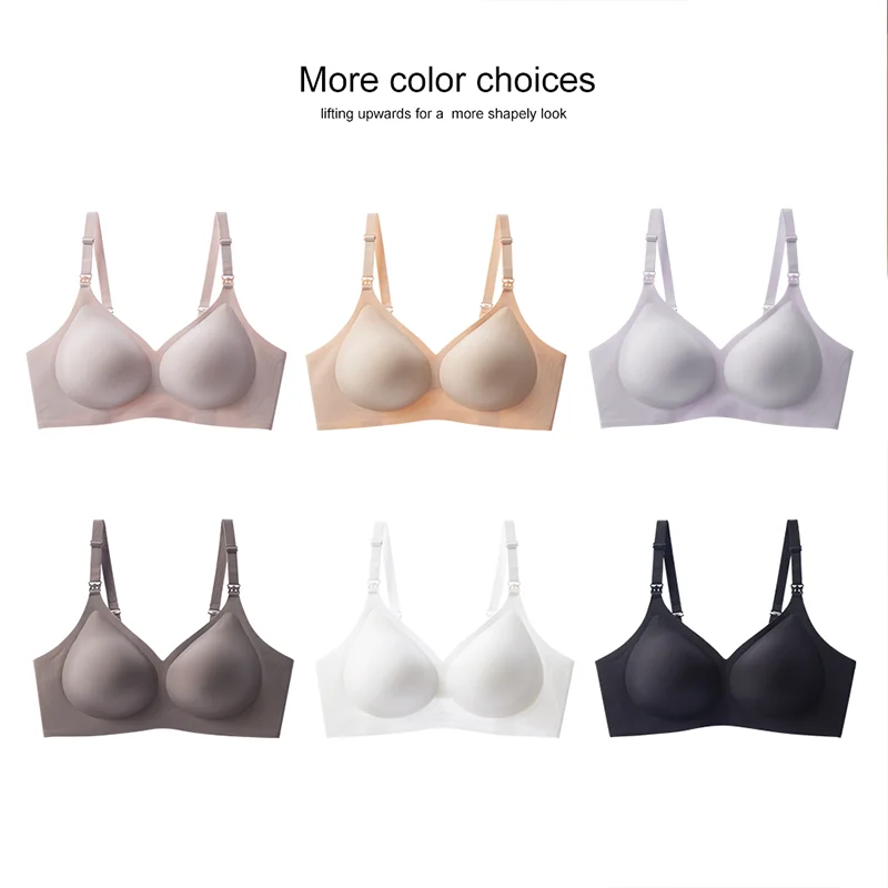 Wireless Front Open Breastfeeding Maternity Nursing Bras Seamless Maternity Bralette Jelly Bra Plus size pregnant nursing bra