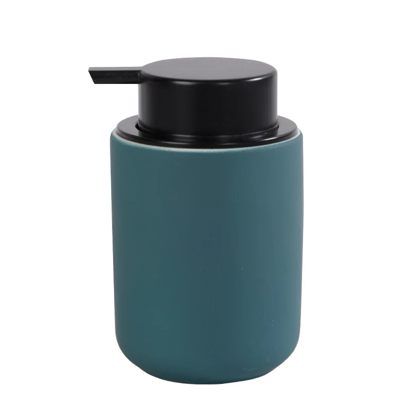 Wholesale Hot Selling Nordic Custom Pink Grey Green Hotel Ceramic Bathroom Accessories Lotion Bottle Liquid Soap Pump Dispensers