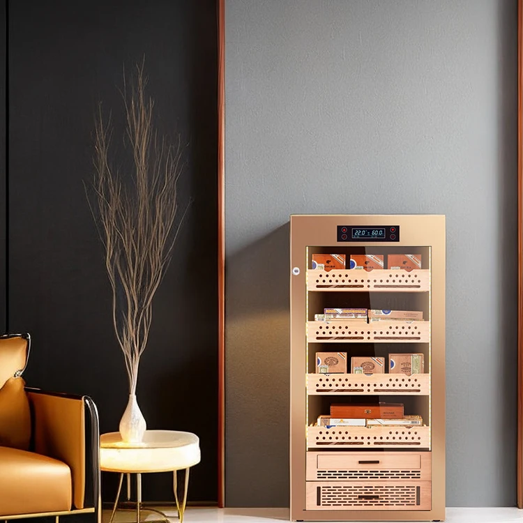 Yohtron rose golden constant humidity and temperature cigar humidor with humidifier