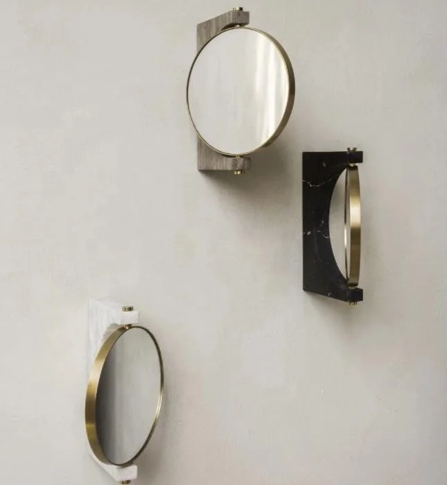 Dresser Table Marble Makeup Mirror stand-up and wall-mounted marble mirror