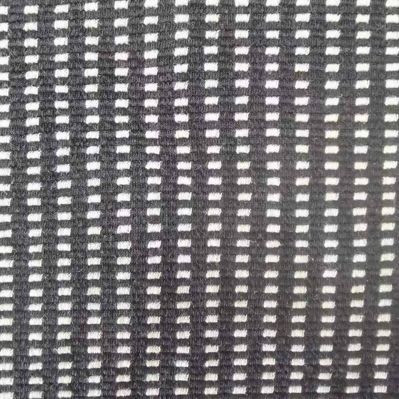 290g Two-sided Jacquards Waffle Weave Interlock Knit Fabric Cotton For t s Men Long Sleeve Women
