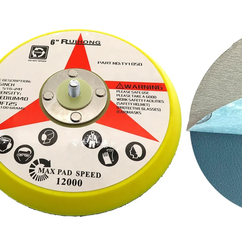 6 Inch 150mm Vinyl PSA Sanding Pad for Adhesive Discs Sander Backing Pad 5/16\