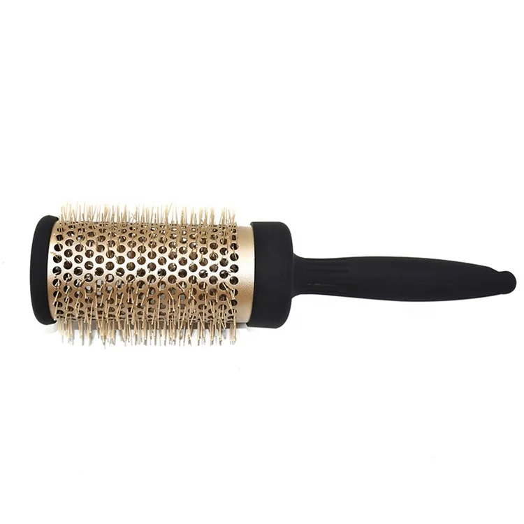 New Design Curly Hair Comb Aluminum Tube Nylon Hair Brush Custom Round Hair Brush