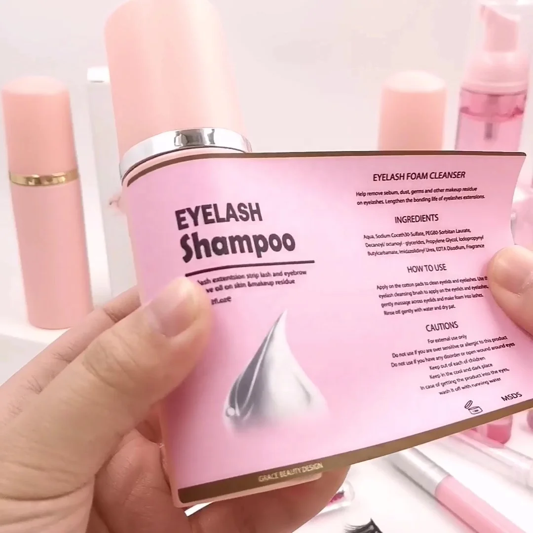 30ml 50ml 60ml DIY Editable Lash Cleanser Label Templates Lash Foam Labels Sticker