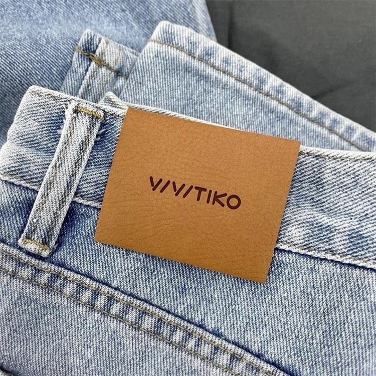Custom Embossed Cow Leather Label Patch For Hats