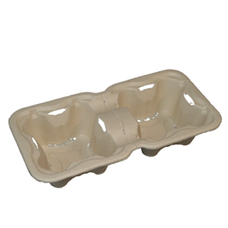 Biodegradable Tea Drink Coffee Packaging Tray Paper Cup Carrier With 2/4 Compartment Disposable Cup Holder