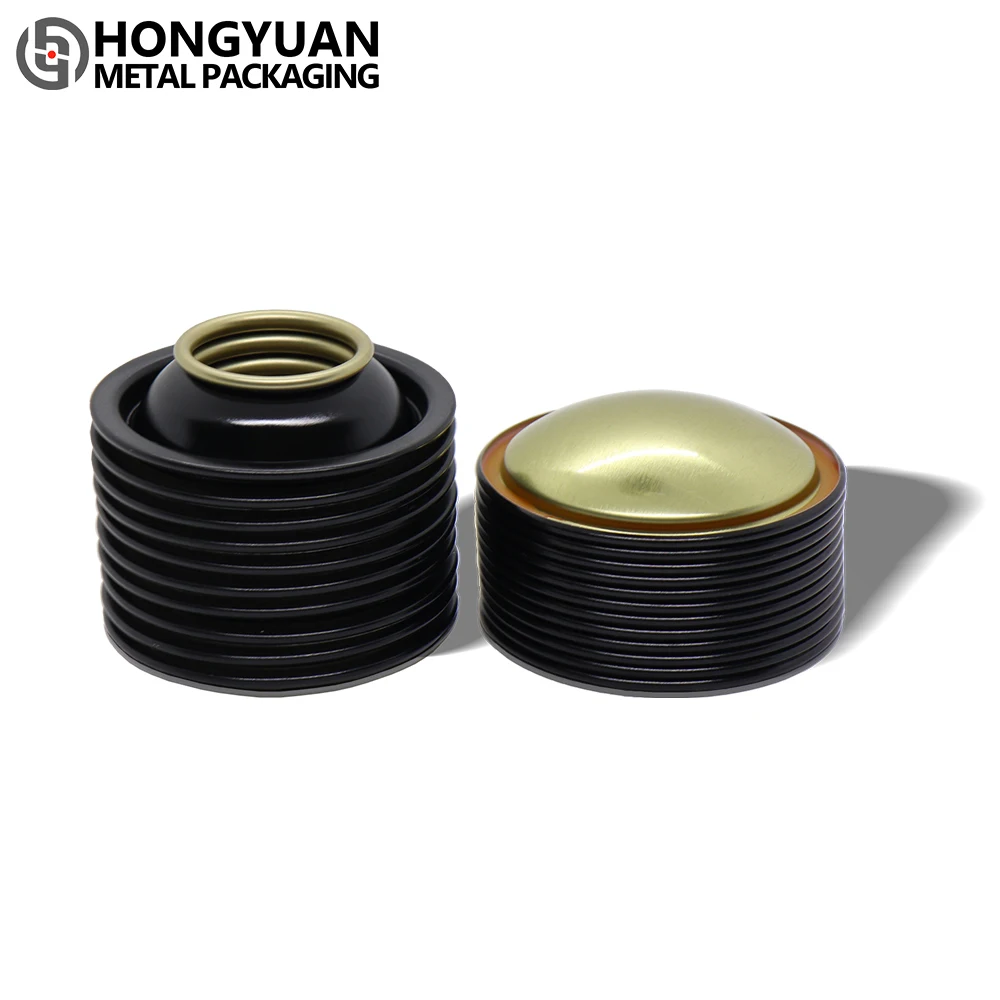 Aerosol Cans Black-Coated Conical Domes Different Sizes Aerosol Component