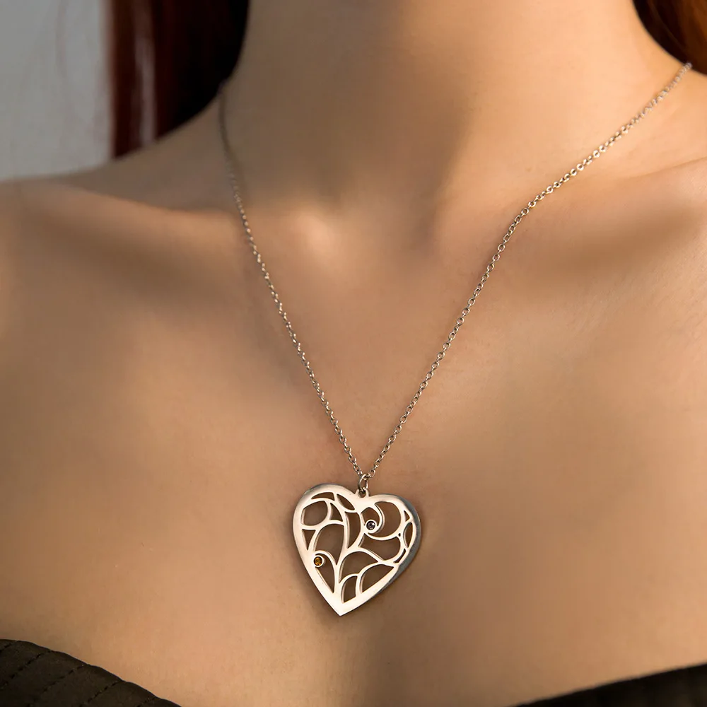 2024 Senior Chen Stone and English engages in the English Demon strants Fashion Pendant Family D I Y heart necklace