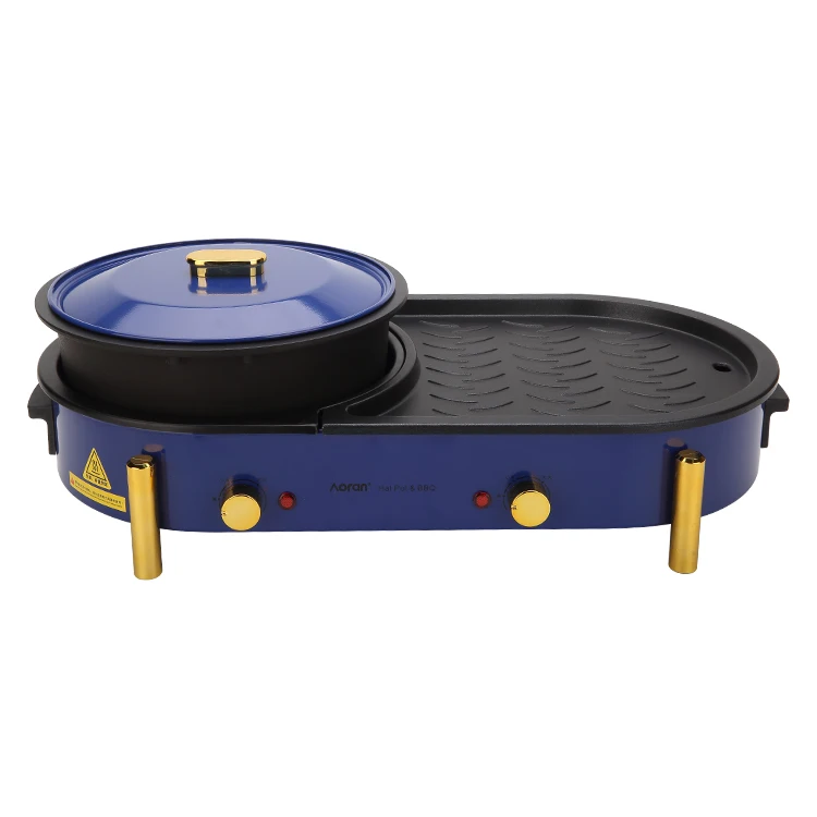 
2000w Durable Multi Function Homemade Electric Grill Electric Grill Portable Bbq With Pot Grill 