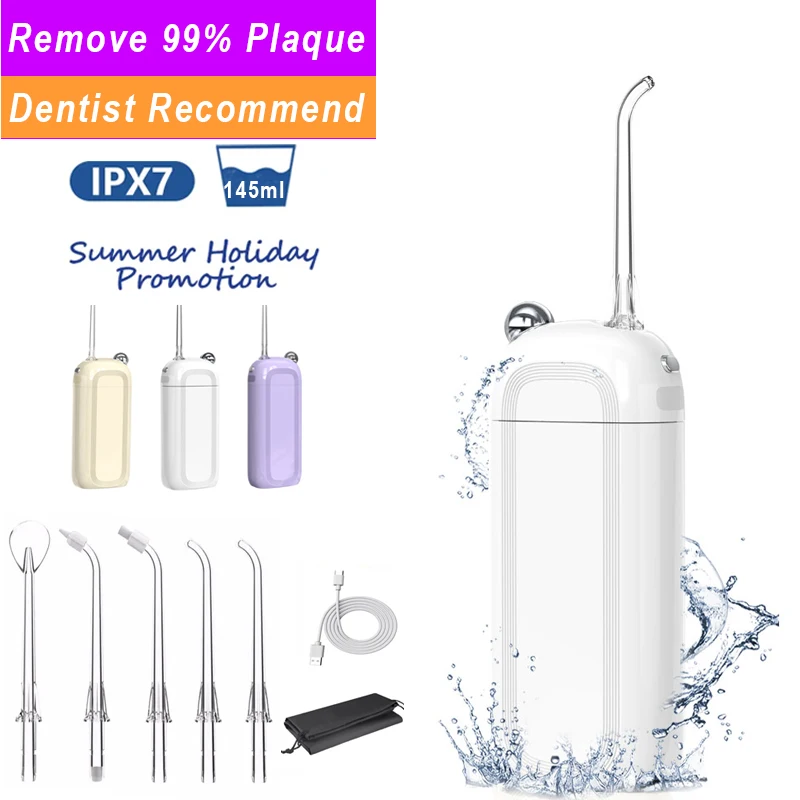 2024 NEW year discount Mini foldable reservoir travel dental irrigator for clean sensitive bleeding gums teeth braces