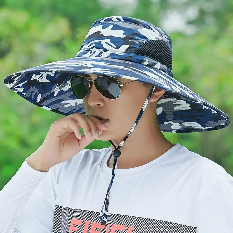 Шляпа от солнца для женщин, летняя Солнцезащитная шапка с защитой от ультрафиолета, с широкими полями, быстросохнущая, для путешествий, повседневная, дышащая, для мужчин