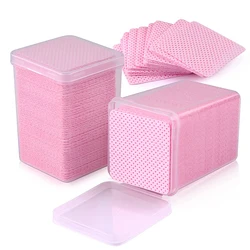 Private Label Plastic Box Lint Free Nail Cotton Wipes Custom Nail Polish Remove Wipes 200pcs