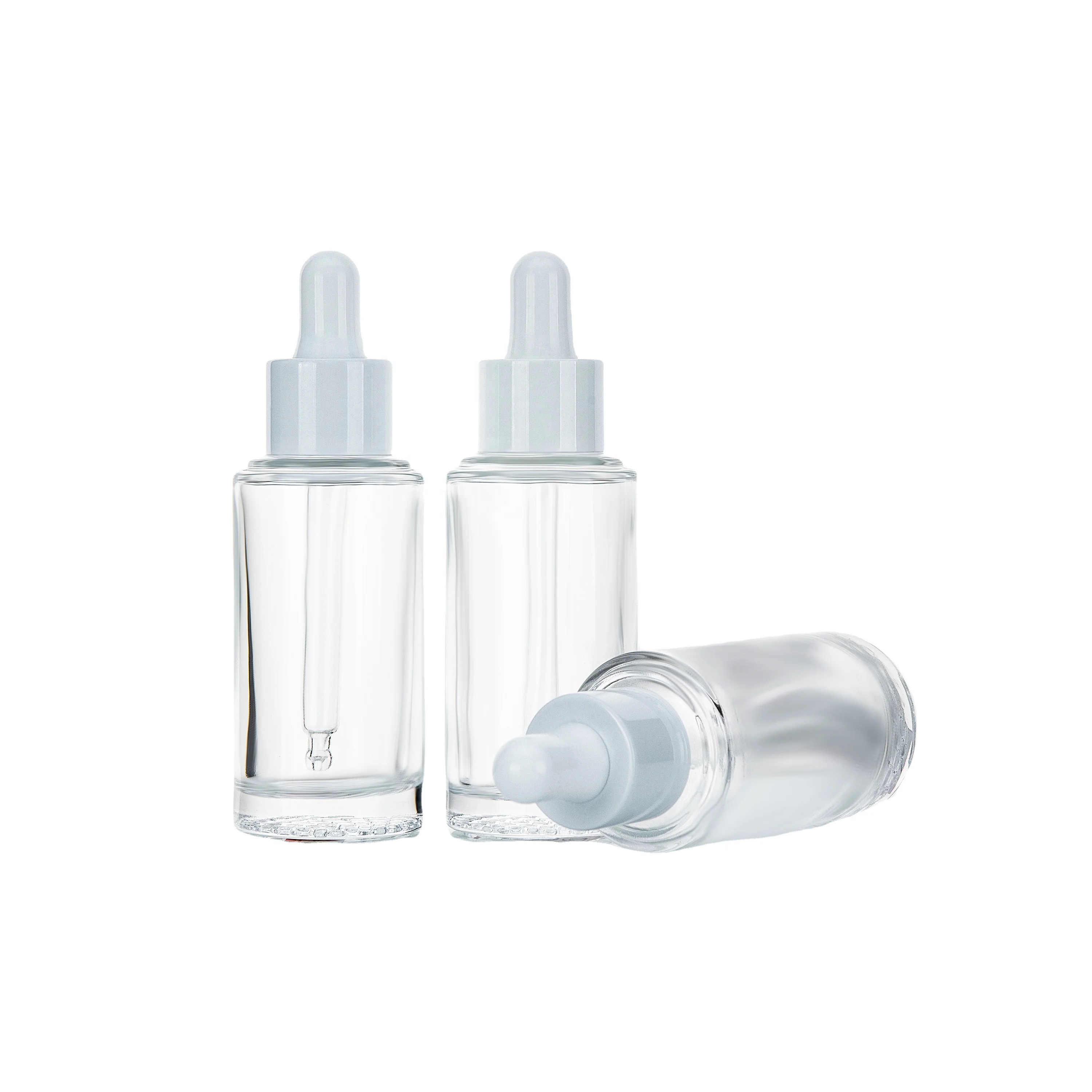 Glass essential oil bottle 35ml glass ABS silicone cosmetic bottle with customized color glass jar essential oil bottle