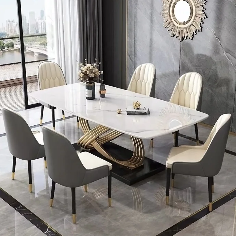Cheap Italian Elegant Luxury Home Laminate Modern Glossy Sintered Stone Dining Table