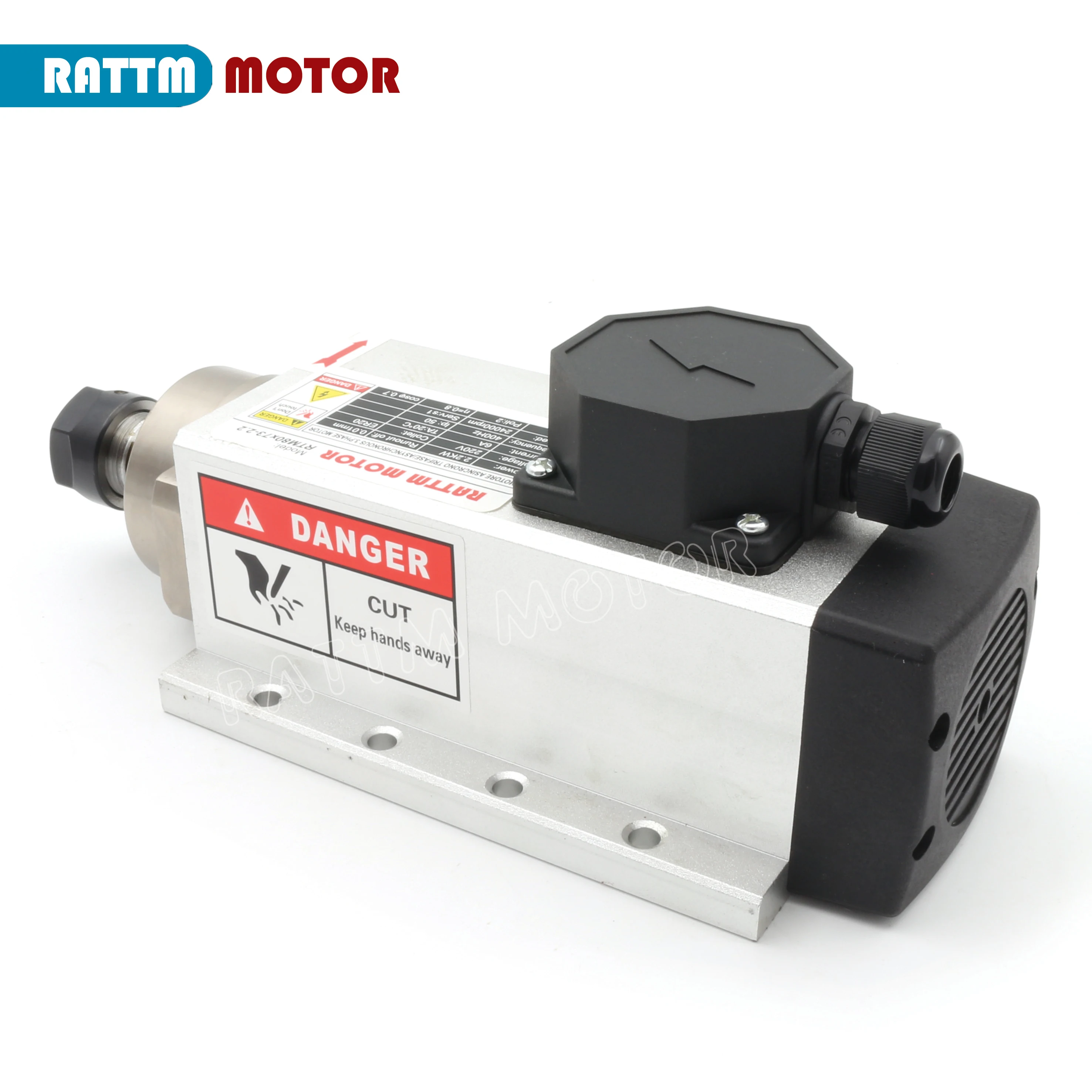 [EU Delivery]Square CNC 2.2KW Air Cooled Spindle Motor ER20 runout-off 0.01mm 6A