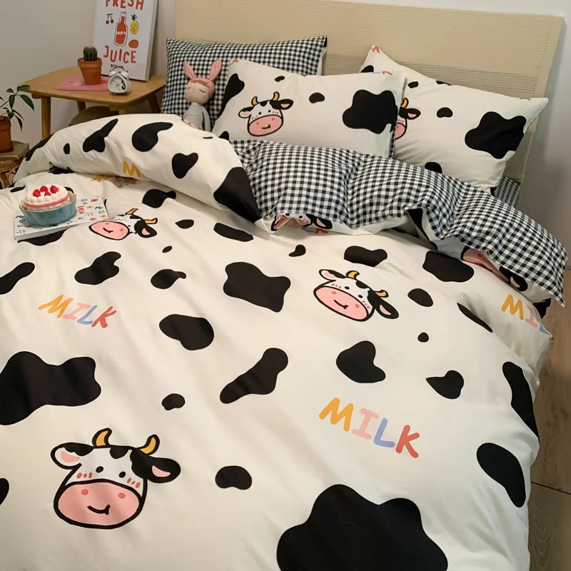 Net red style plus velvet cotton hotel bedsheet set cotton bedding duvet quilt