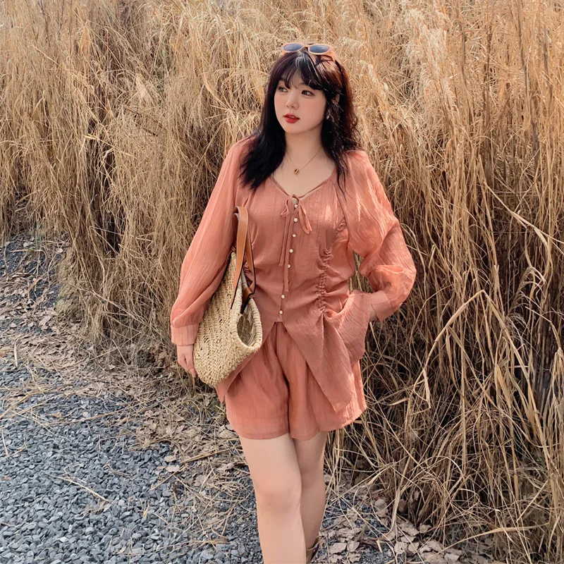 2023 Толстая Женская одежда большого размера для девочек большой размер ранней осени новый костюм в западном стиле 260 кг