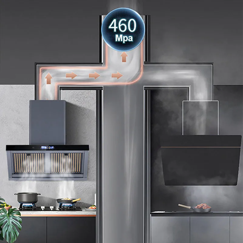 HQSLP factory offer Smart sensor high suction self-cleaning kitchen exhaust hood kitchen chimney