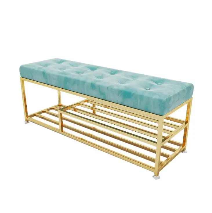 Nordic living room bench fashion shop shoes stool shoe store iron bench