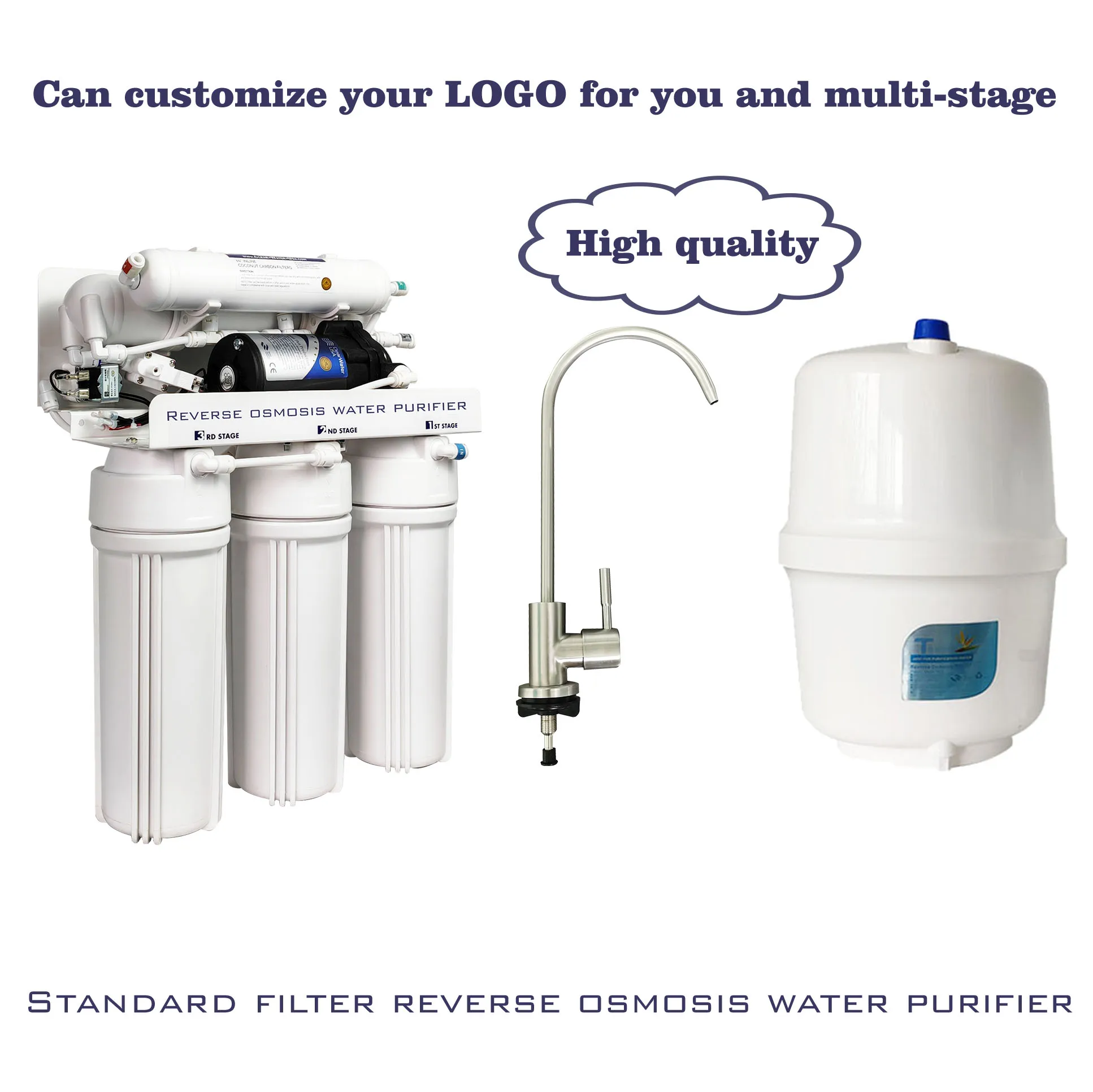 Electric 6-Stage Filter Household UV + RO Water Purifier with Alkaline Filter Standard Reverse Osmosis System for Homes