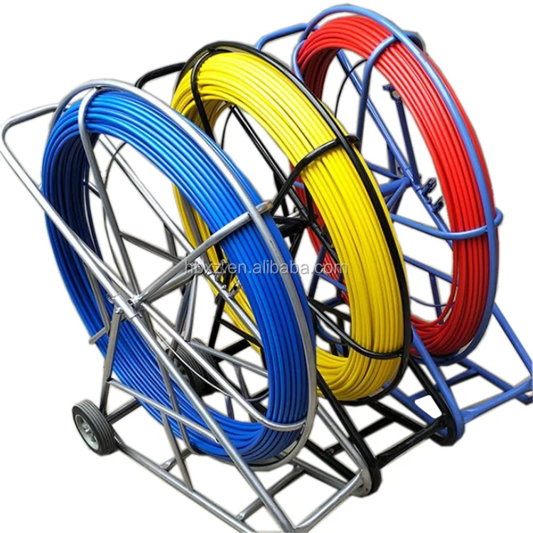 11mm 350m 12mm 200m cable Duct Rodders fibre push rods Fiberglass Snake Rodder