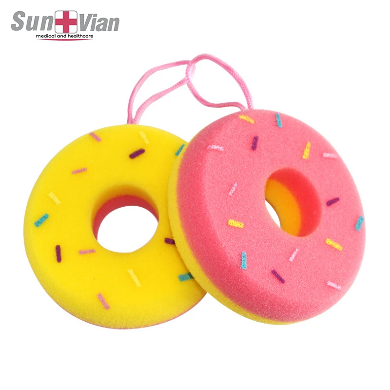 Doughnut cake shape baby bath sponge for body cleaning