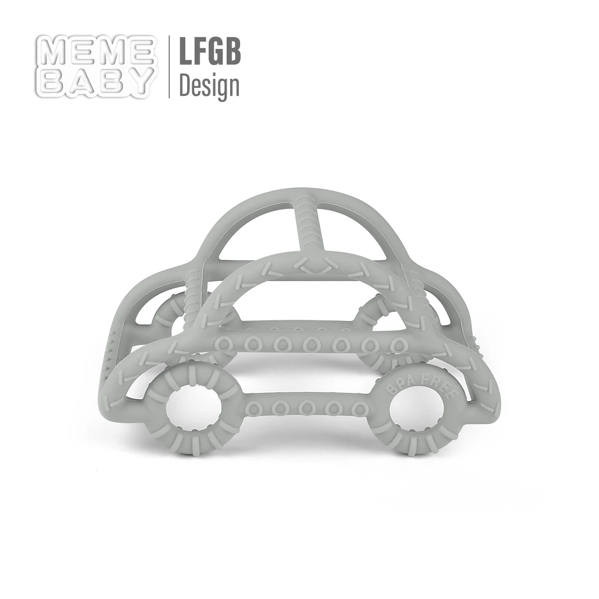 BPA Free Pure Food Grade Material Baby Teethers Teething Organic Car Silicone Baby Teether Chew Toy Ring Baby Soothing Molar Toy