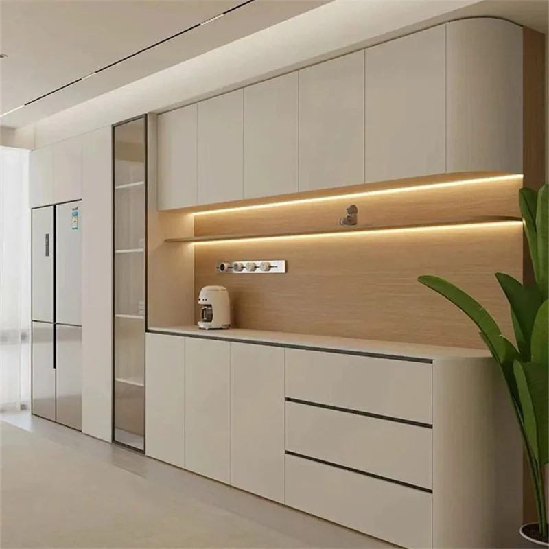 CBMmart Smart Complete Set Acrylic Cupboards Supplies Custom Wooden Pantry Modern Design Cabinet Kitchen island Furniture