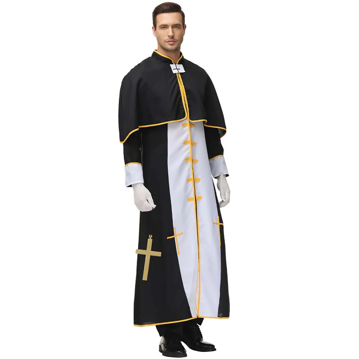 Halloween Clothes Men Pastor Cosplay Father Priest Bishop Costumes CARR-023-3
